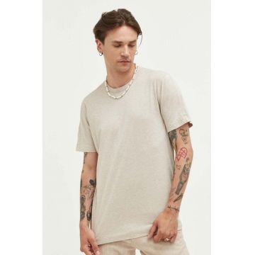 Abercrombie & Fitch tricou barbati, culoarea maro, melanj