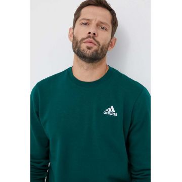 adidas bluză bărbați, culoarea verde, uni IJ8893