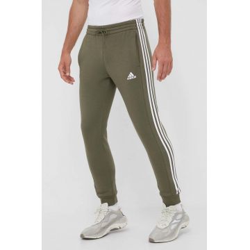 adidas pantaloni de trening culoarea verde, cu imprimeu