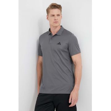 adidas Performance polo de antrenament Train Essentials culoarea gri, neted