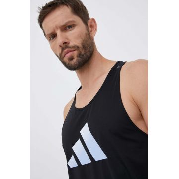 adidas Performance tricou de alergare Run Icons culoarea negru