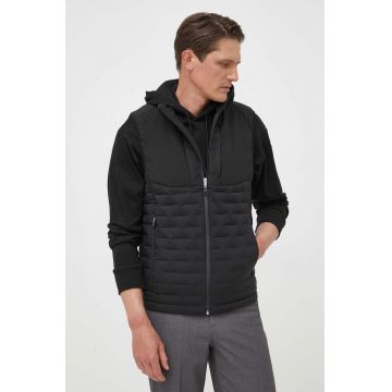 Boss Green vesta de puf BOSS GREEN barbati, culoarea negru, de iarna