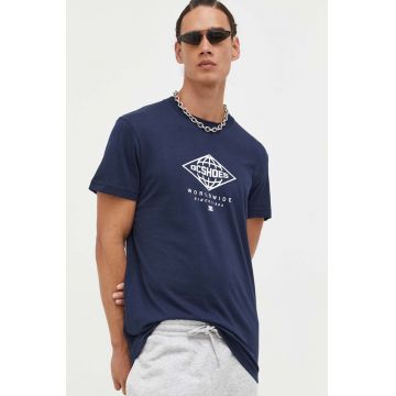 DC tricou din bumbac culoarea albastru marin, cu imprimeu