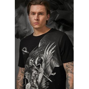 Medicine tricou din bumbac barbati, culoarea negru, cu imprimeu