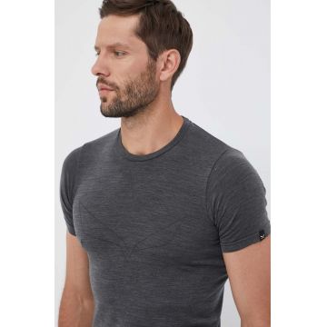 Salewa tricou sport Pure Eagle Alpine Merino culoarea gri, neted