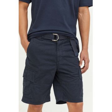 Superdry pantaloni scurti din bumbac culoarea albastru marin