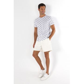 Tricou cu imprimeu grafic - Alb/Albastru ultramarin