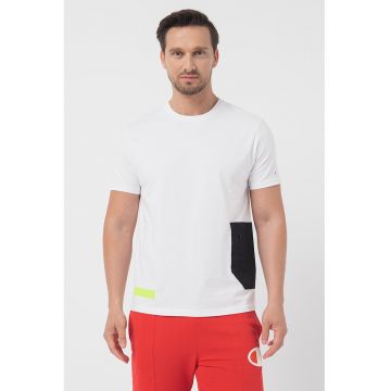 Tricou din bumbac cu buzunar cu fermoar