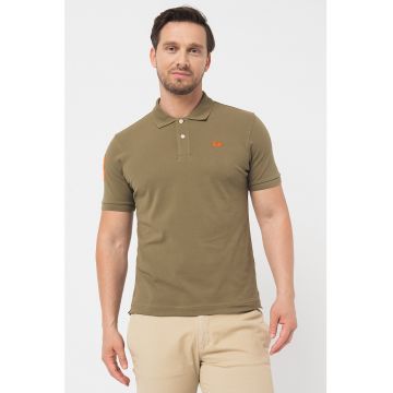 Tricou polo slim fit cu detalii brodate Ray