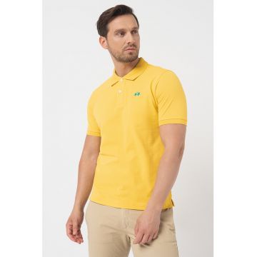 Tricou polo slim fit cu detalii brodate Ray