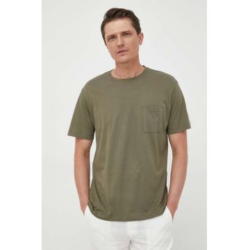 United Colors of Benetton tricou din bumbac culoarea verde, neted