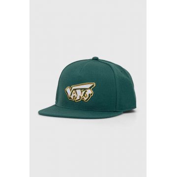 Vans șapcă din amestec de lână culoarea verde, cu imprimeu