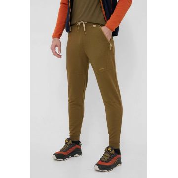 Viking pantaloni sport Hazen barbati, culoarea verde, neted