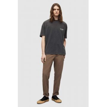 AllSaints tricou din bumbac culoarea negru, cu imprimeu