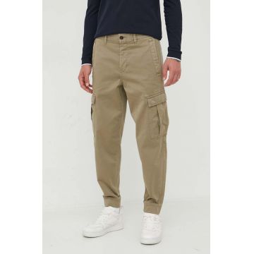 Boss Orange pantaloni BOSS ORANGE barbati, culoarea verde, drept