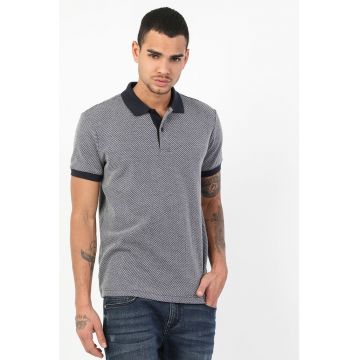 Tricou polo regular fit cu aspect texturat