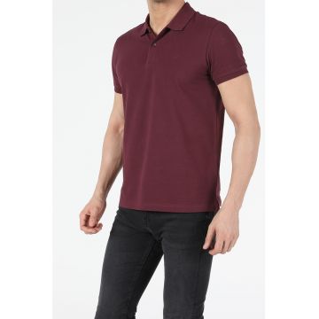 Tricou polo regular fit cu logo brodat discret