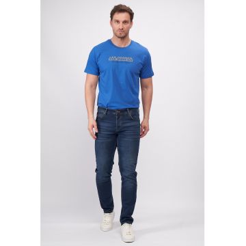 Blugi slim fit cu talie medie