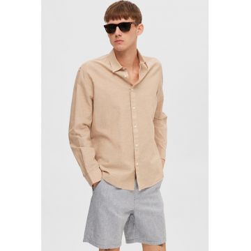 Camasa regular fit din amestec de in