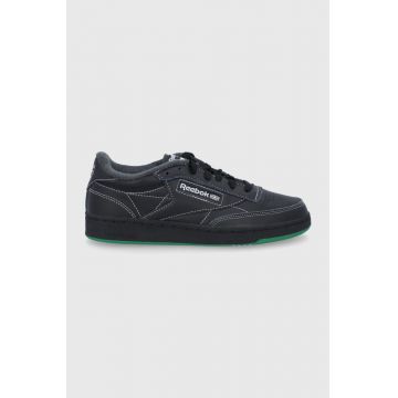 Reebok Classic sneakers Club C 85 culoarea negru, cu toc plat, GX8318 GX8318-CBLK/VCRD