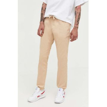 Tommy Jeans pantaloni barbati, culoarea bej