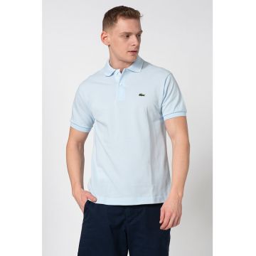 Tricou polo regular fit din material pique