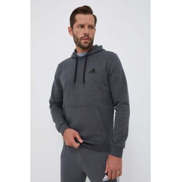 adidas bluza barbati, culoarea gri, cu glugă, neted