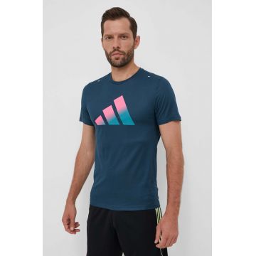 adidas Performance tricou de alergare Run Icons culoarea turcoaz, cu imprimeu