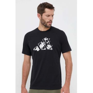 adidas Performance tricou de antrenament Training Essentials culoarea negru, cu imprimeu