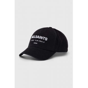 AllSaints șapcă de baseball din bumbac culoarea negru, cu imprimeu