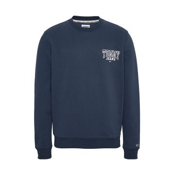 Bluza sport de bumbac organic cu imprimeu logo pe piept