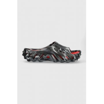 Crocs papuci Echo Marbled Slide culoarea negru, 208467