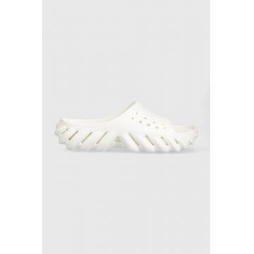 Crocs papuci Echo Slide culoarea alb, 208170