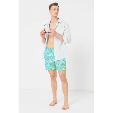 Pantaloni scurti cu snur si model logo Pantaloni scurti cu snur si model logo