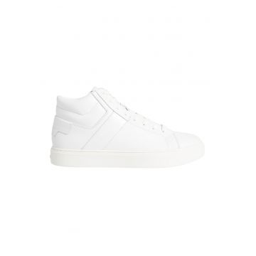 Pantofi sport mid-high din piele cu logo discret