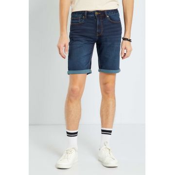 Bermude de denim cu talie medie