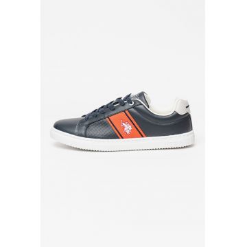 Pantofi sport de piele ecologica cu logo