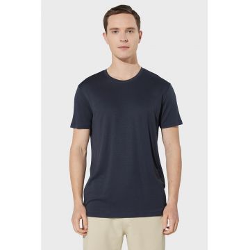 Tricou din amestec de lycell cu decolteu rotund