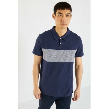 Tricou polo de bumbac cu fenta cu nasturi