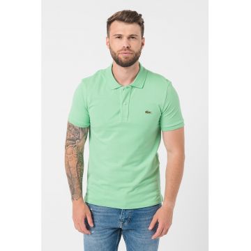 Tricou polo slim fit din material pique