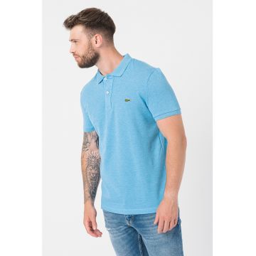 Tricou polo slim fit din material pique