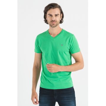 Tricou slim fit cu decolteu in V Original