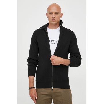 Armani Exchange cardigan din amestec de lana culoarea negru