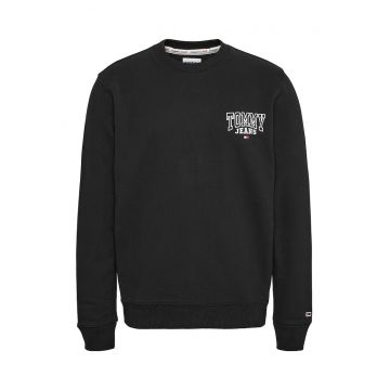 Bluza sport de bumbac organic cu imprimeu logo pe piept