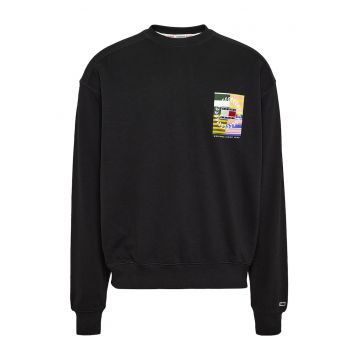 Bluza sport de bumbac organic cu maneci cazute