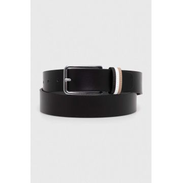 BOSS curea de piele barbati, culoarea negru