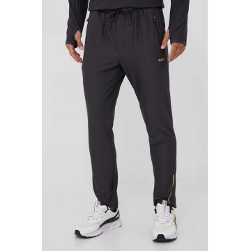 Boss Green pantaloni de trening culoarea gri, cu imprimeu