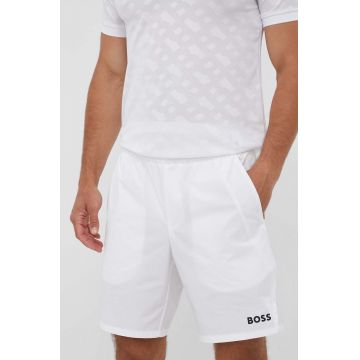 Boss Green pantaloni scurti BOSS GREEN x Matteo Berrettini barbati, culoarea alb