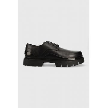 BOSS pantofi de piele Chanan barbati, culoarea negru, 50498711