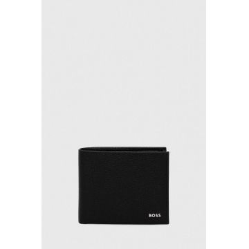 BOSS portofel de piele barbati, culoarea negru